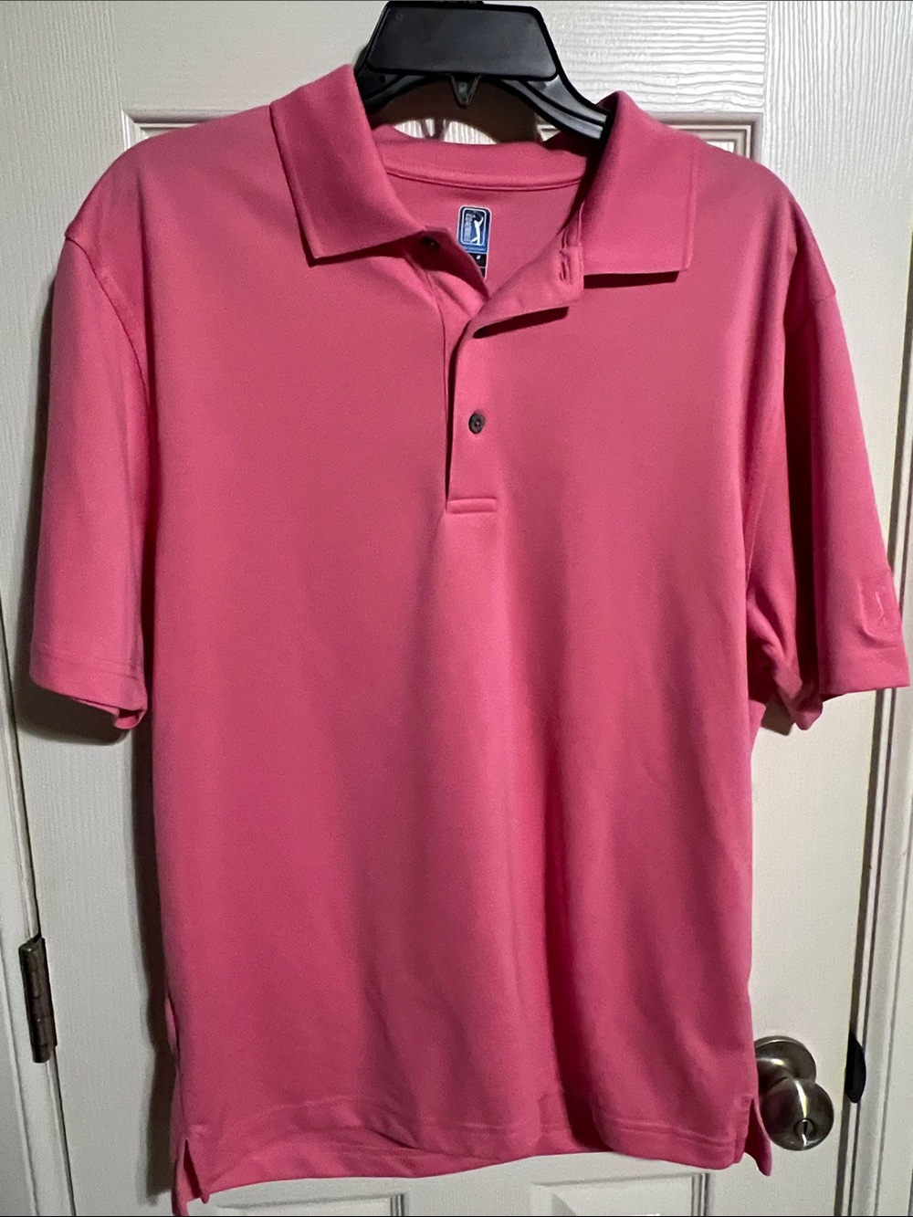 PGA Tour Men’s Pink Short-Sleeve Golf Polo